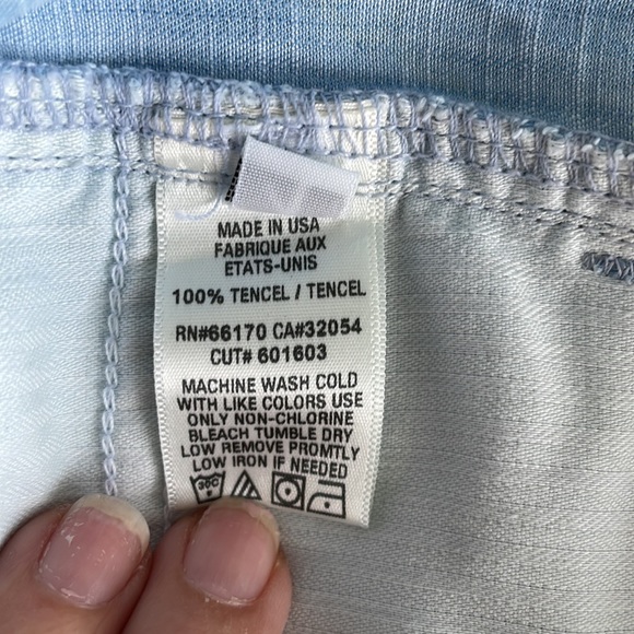 Anthropologie Cloth & Stone Chambray Wide Leg Pants - Picture 8 of 8